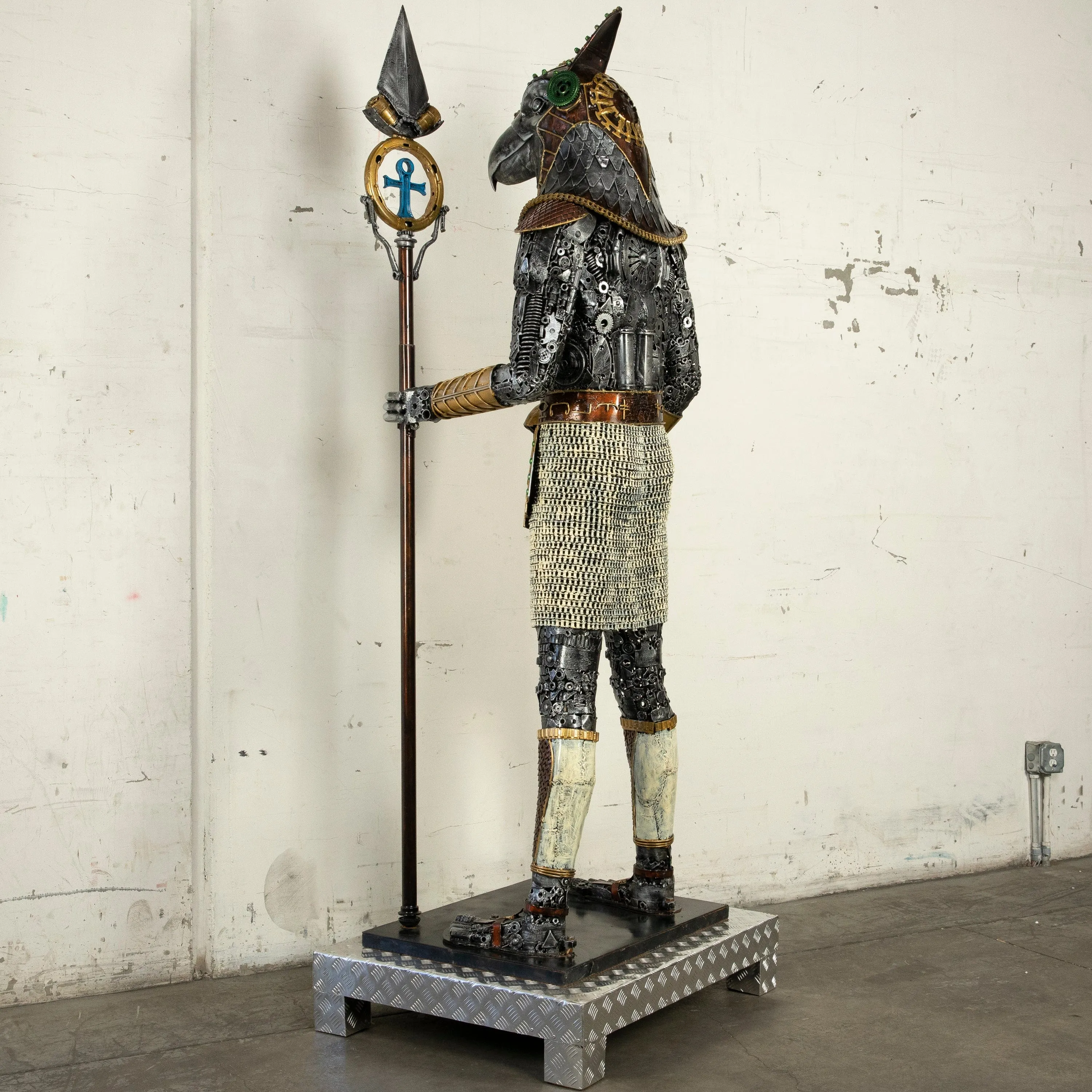 91" Horus Recycled Metal Sculpture