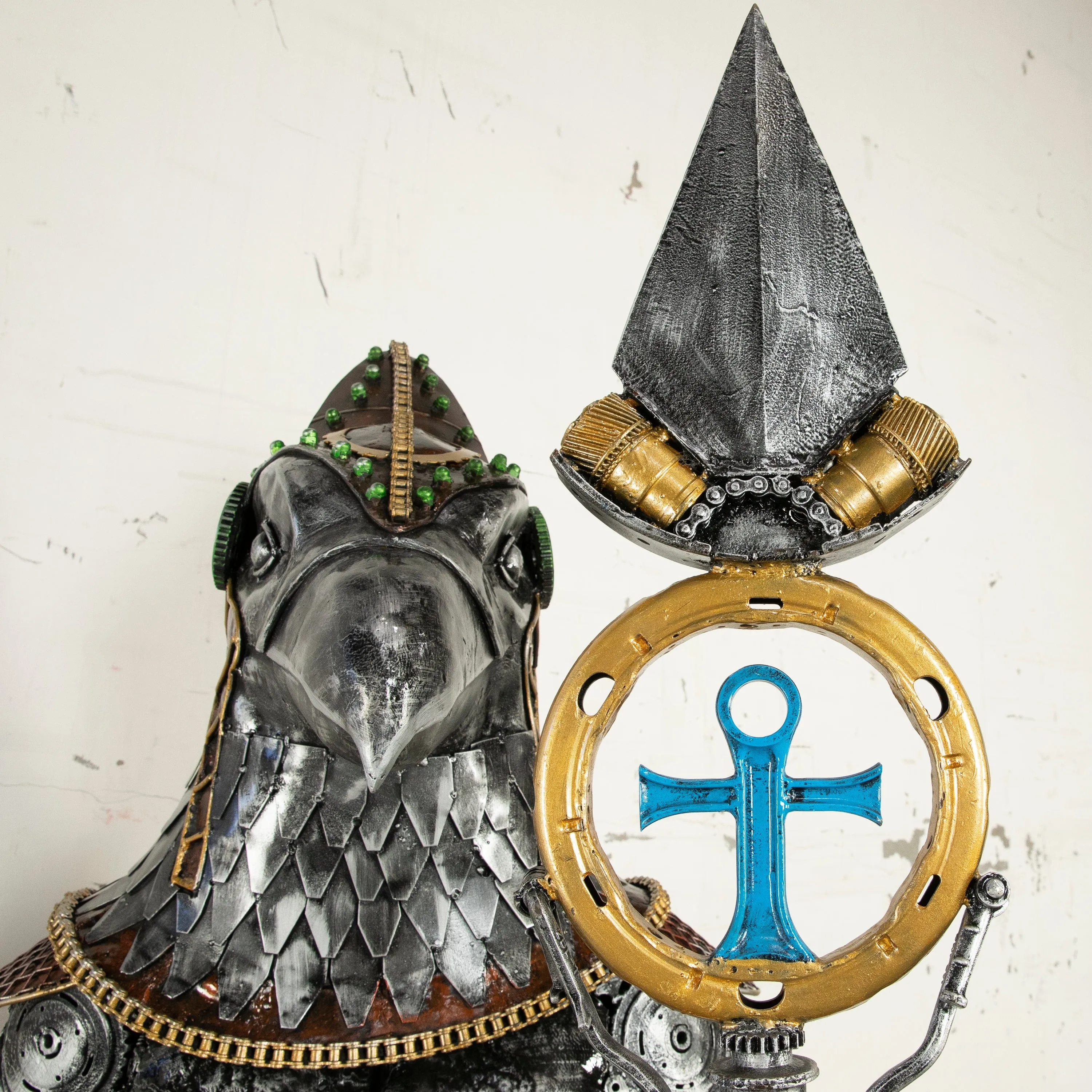 91" Horus Recycled Metal Sculpture