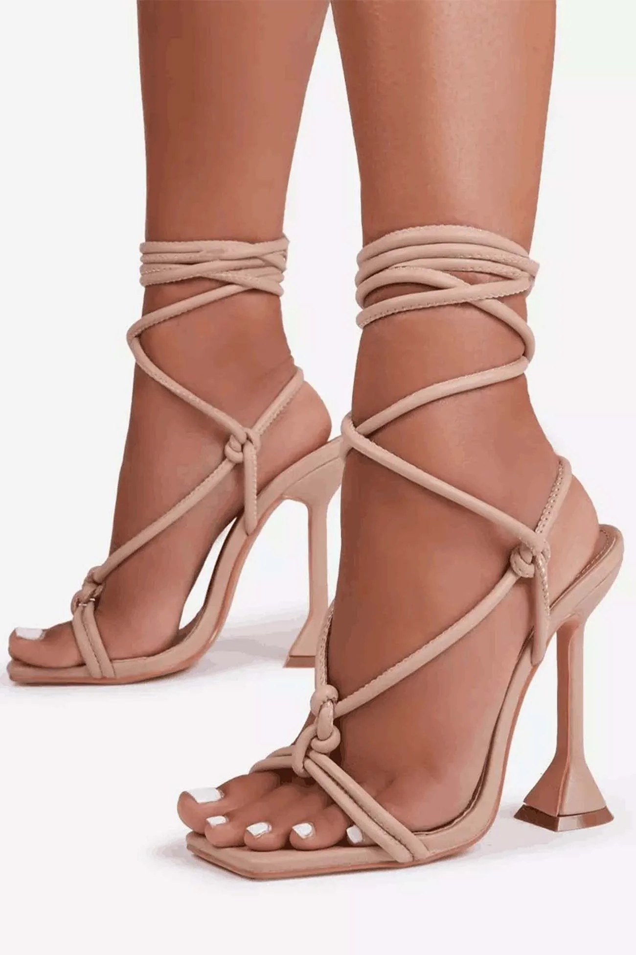 Amozae-Square Toe Stiletto Ankle Strap Sandals