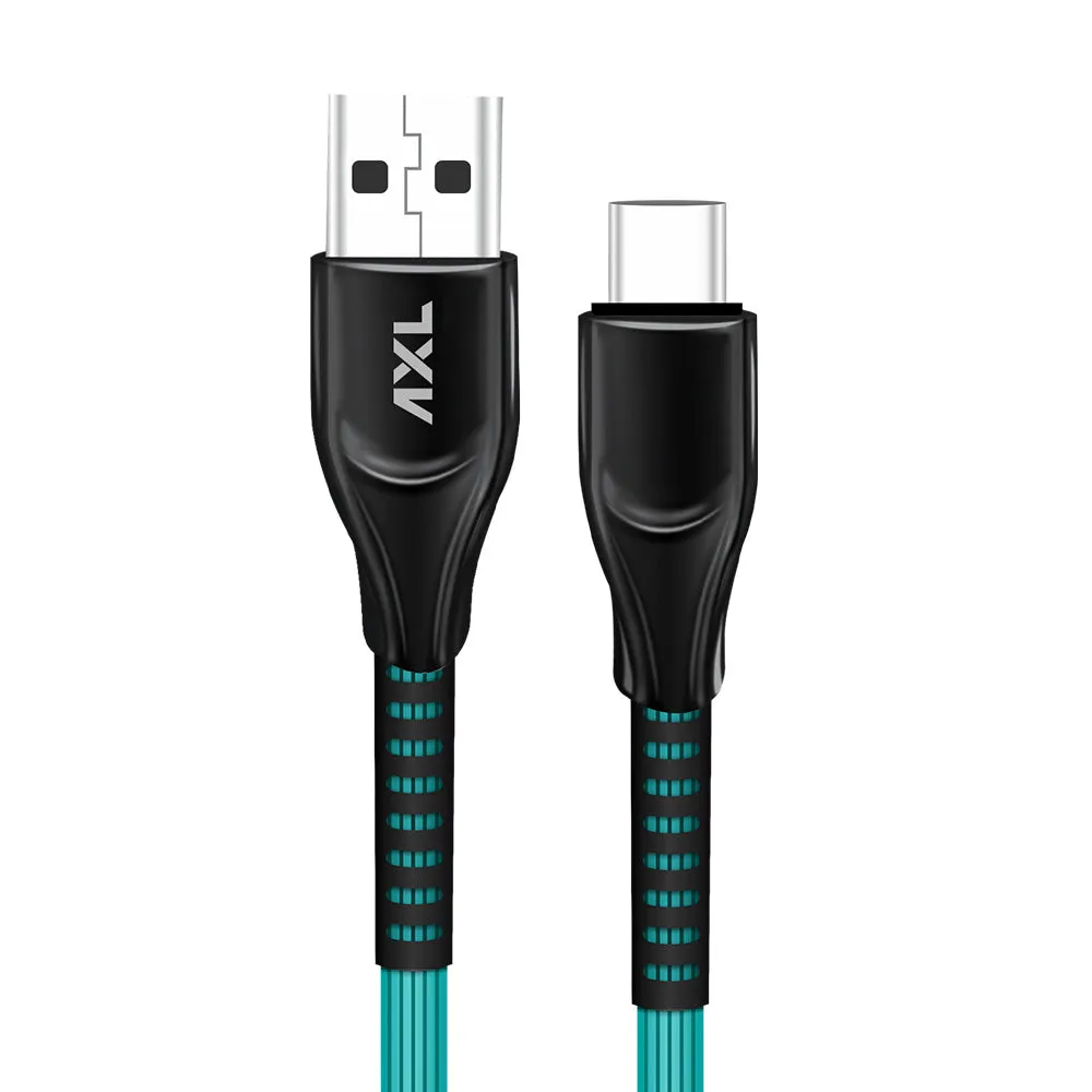 AXL CB-66 Type-C Charging/Sync Cable for Android with 3A High Speed Charging – 1.2 Meter (Aqua Blue)