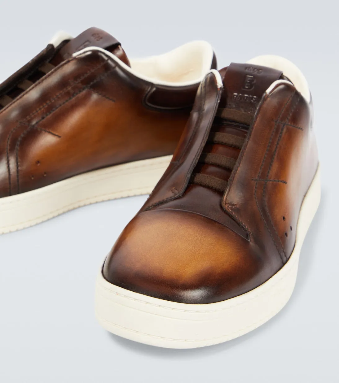 Berluti playtime leather slip-ons, brown