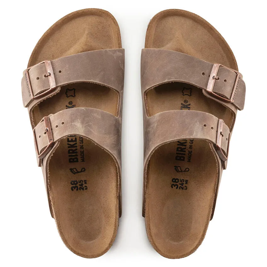 BIRKENSTOCK ARIZONA CLASSIC FOOTBED SANDAL - TOBACCO OILED LEATHER