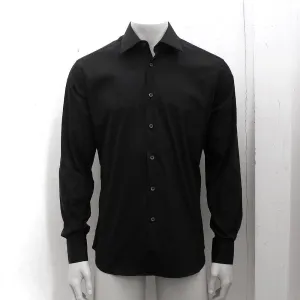 Black Poplin Smart Stretch Cotton Shirt