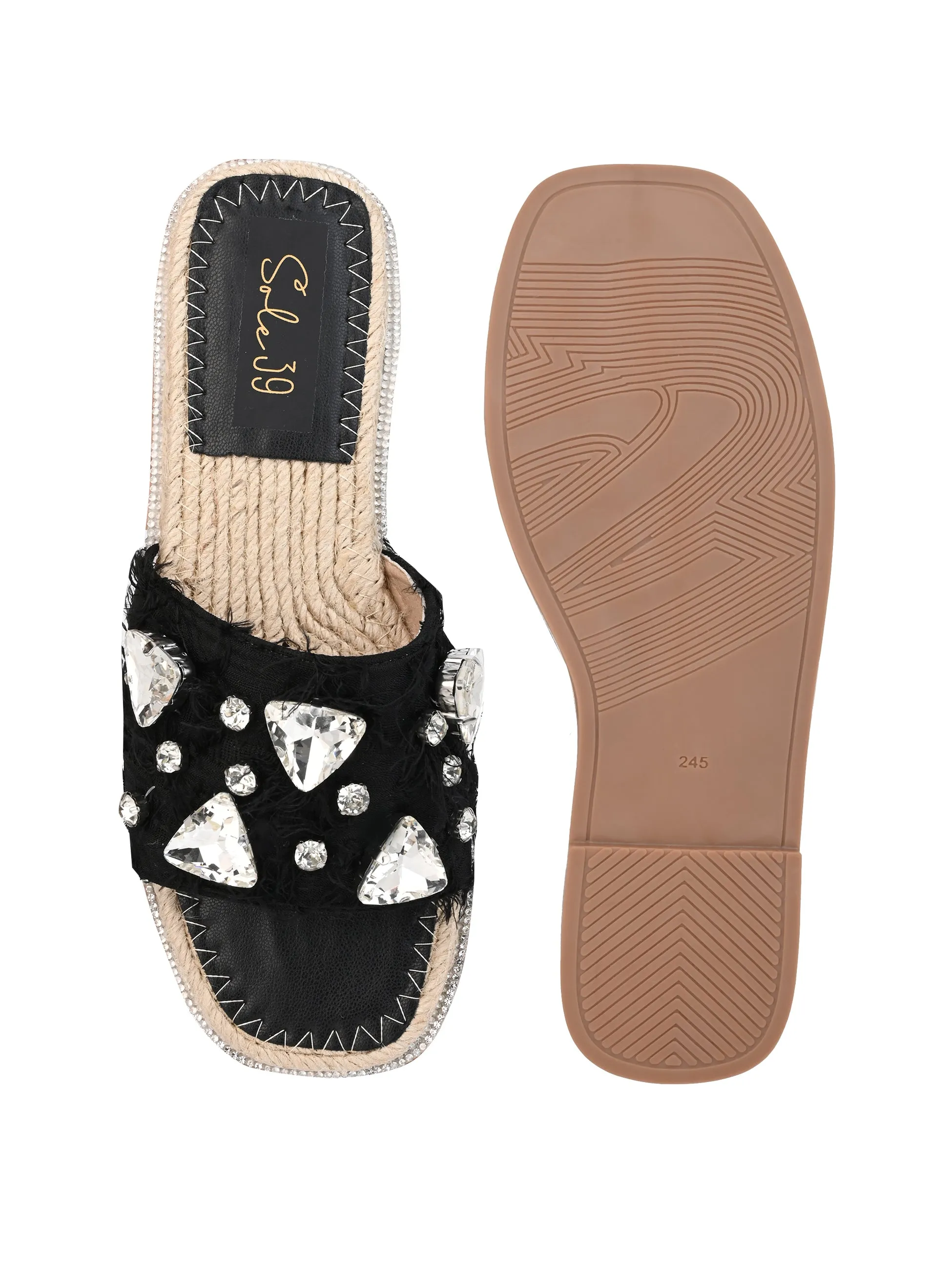 Black Slide espadrilles