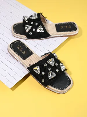 Black Slide espadrilles