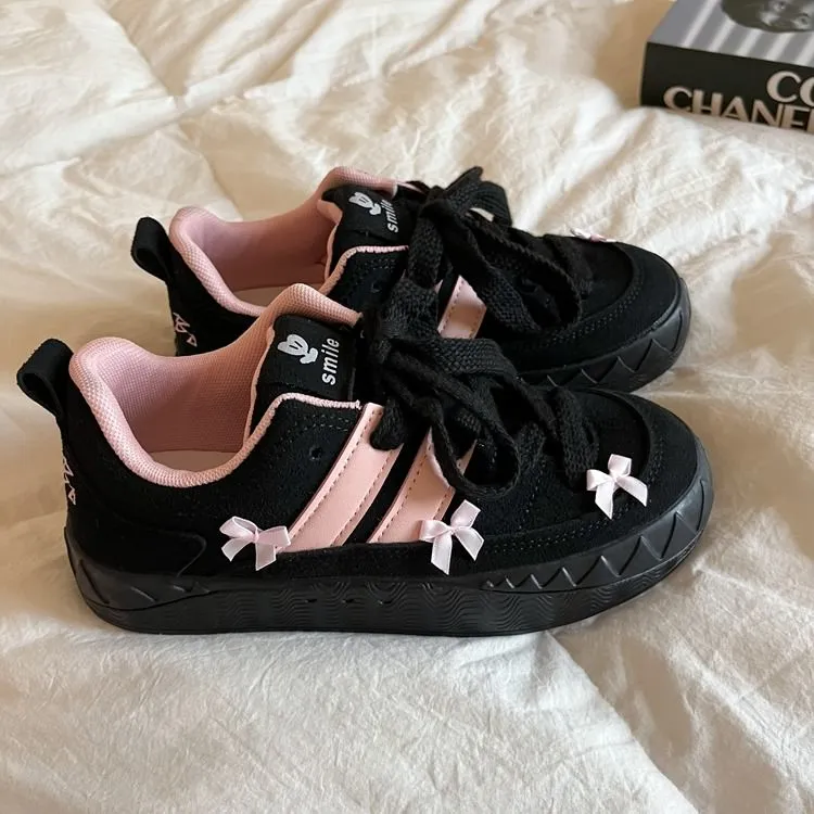 Blokette Aesthetic Pink Bow Sneakers