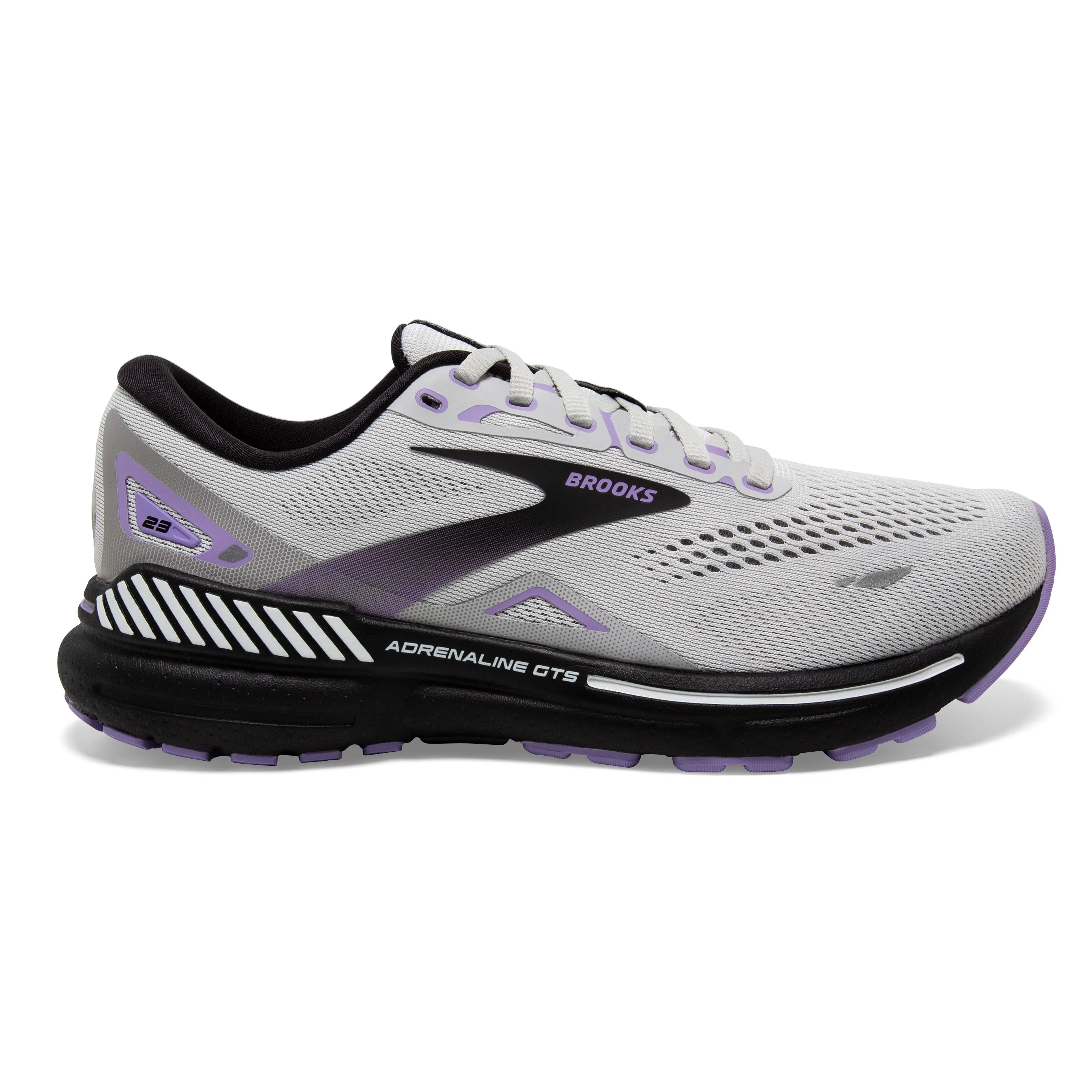 BROOKS WOMEN'S ADRENALINE GTS 23 - GREY/BLACK/PURPLE