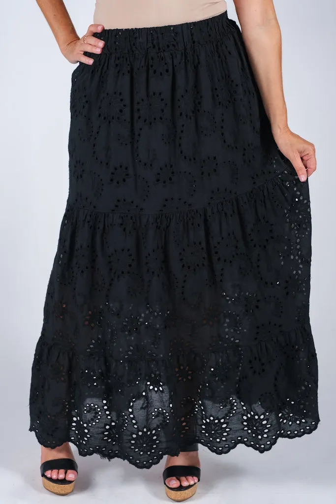 Cybil Eyelet Lined Skirt - FINAL SALE