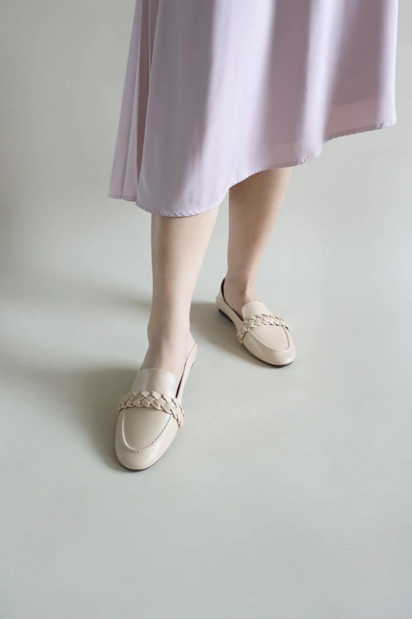 Edith Braided Loafers (Beige) - Size 35