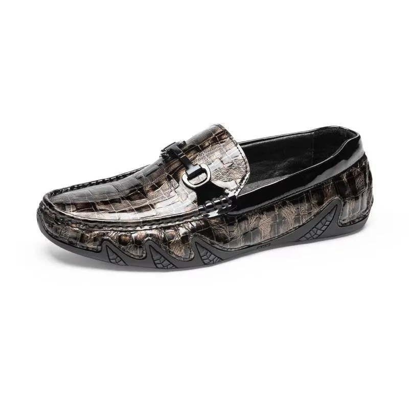 Exotic CrocLeather Slip On Loafers - Metal Toe