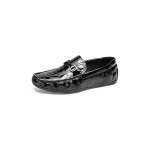 Exotic CrocLeather Slip On Loafers - Metal Toe