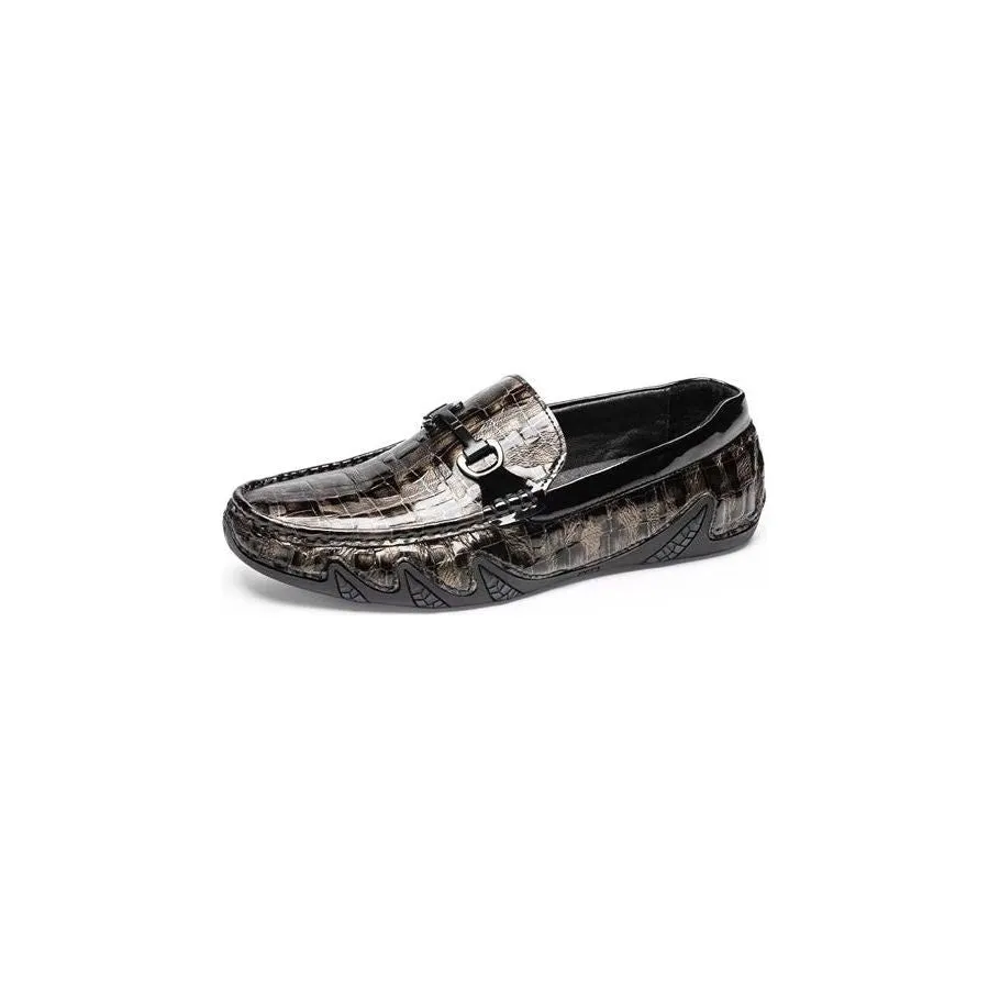 Exotic CrocLeather Slip On Loafers - Metal Toe