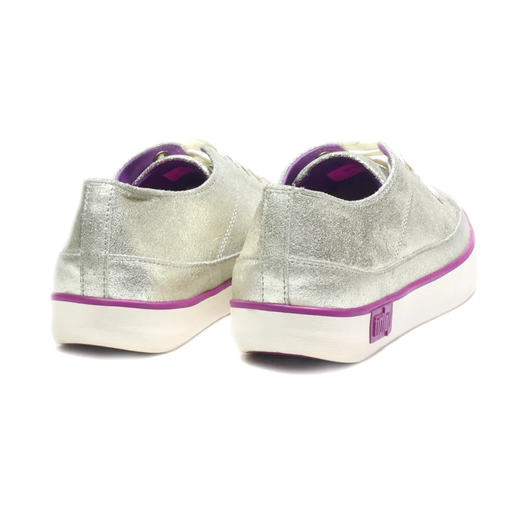 Fitflop Low-Top Sneakers Leather Silver Colour For Women