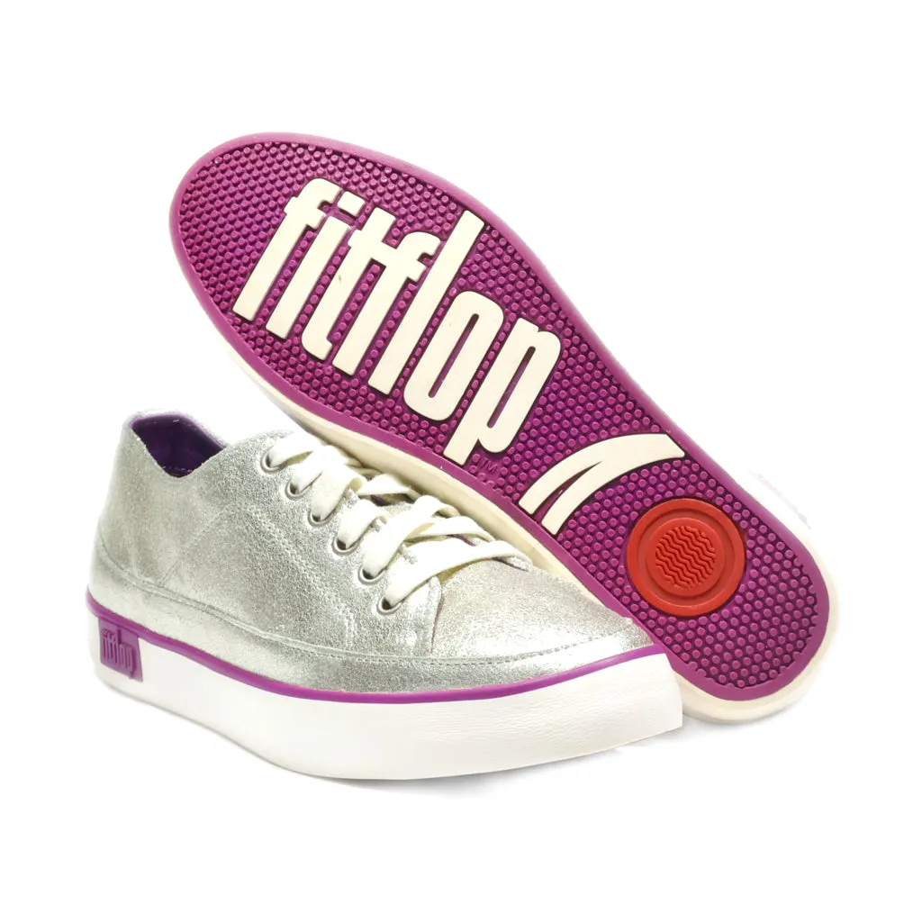 Fitflop Low-Top Sneakers Leather Silver Colour For Women