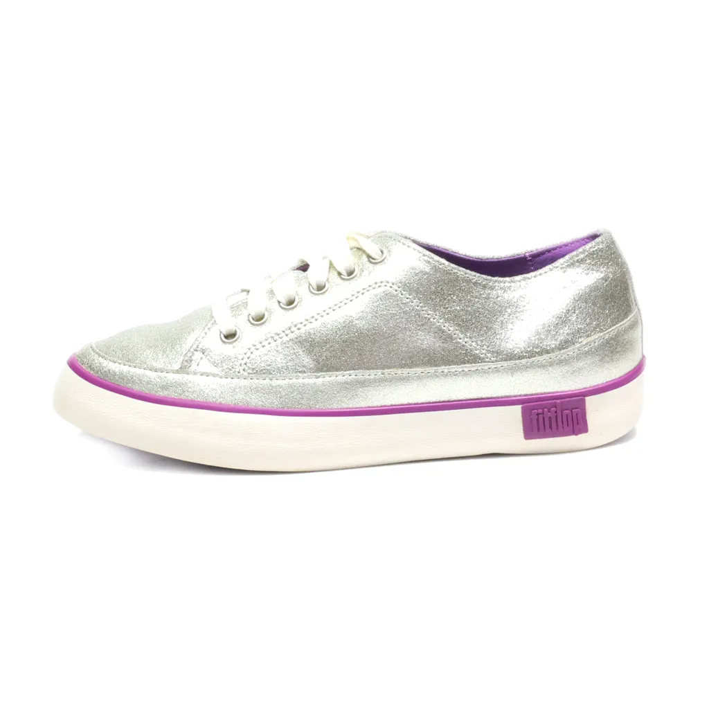 Fitflop Low-Top Sneakers Leather Silver Colour For Women