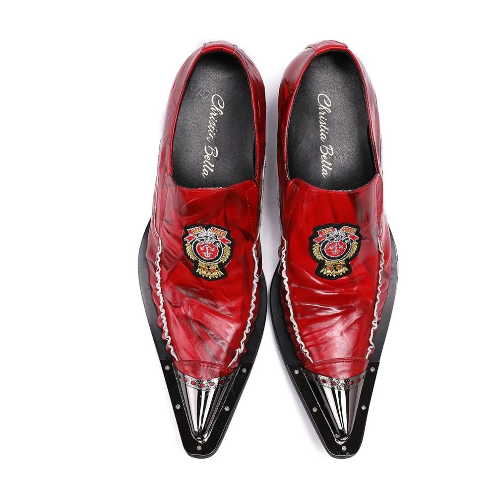 FloralLux Exotic Pointed Toe Dress Loafers