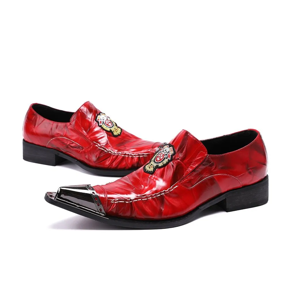 FloralLux Exotic Pointed Toe Dress Loafers