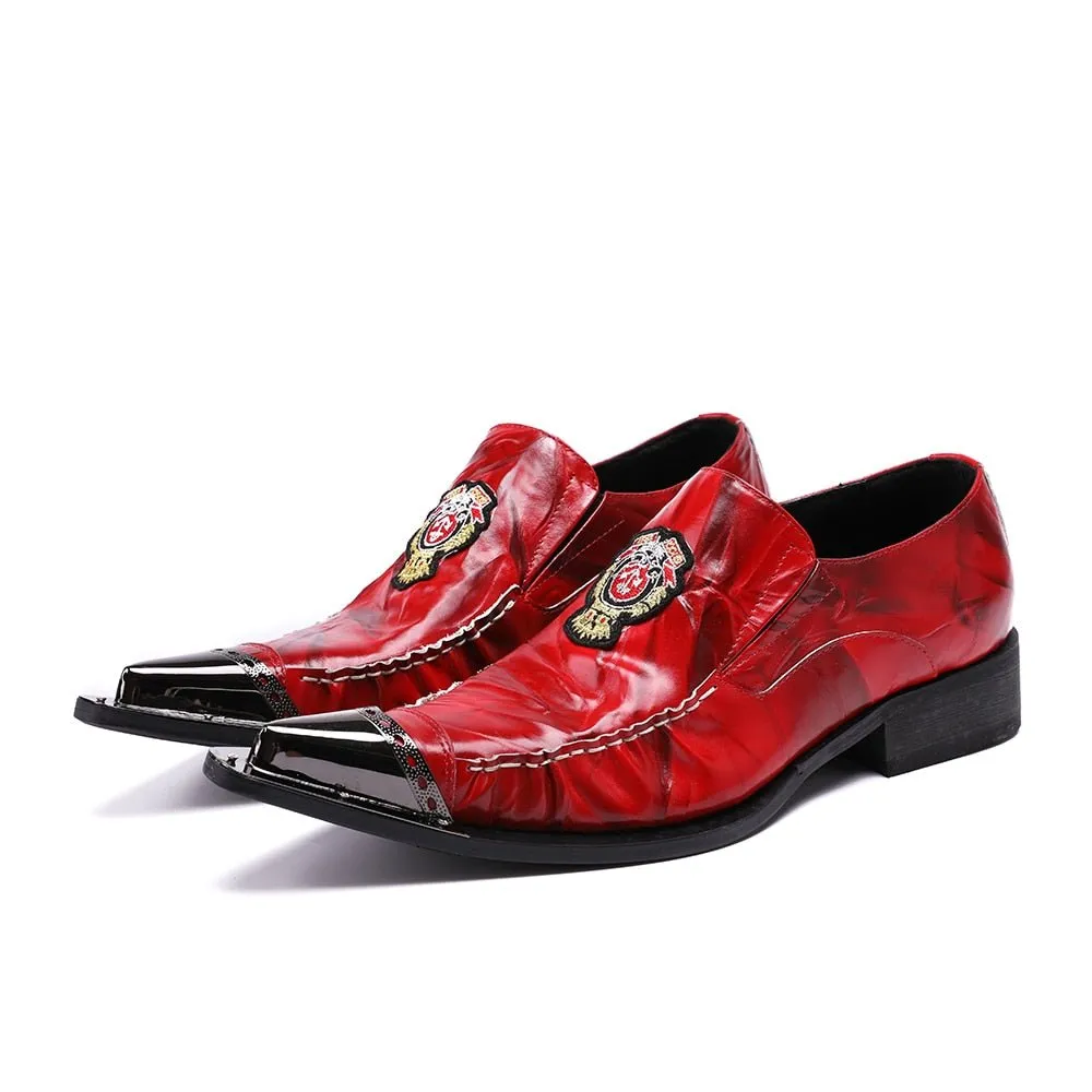 FloralLux Exotic Pointed Toe Dress Loafers