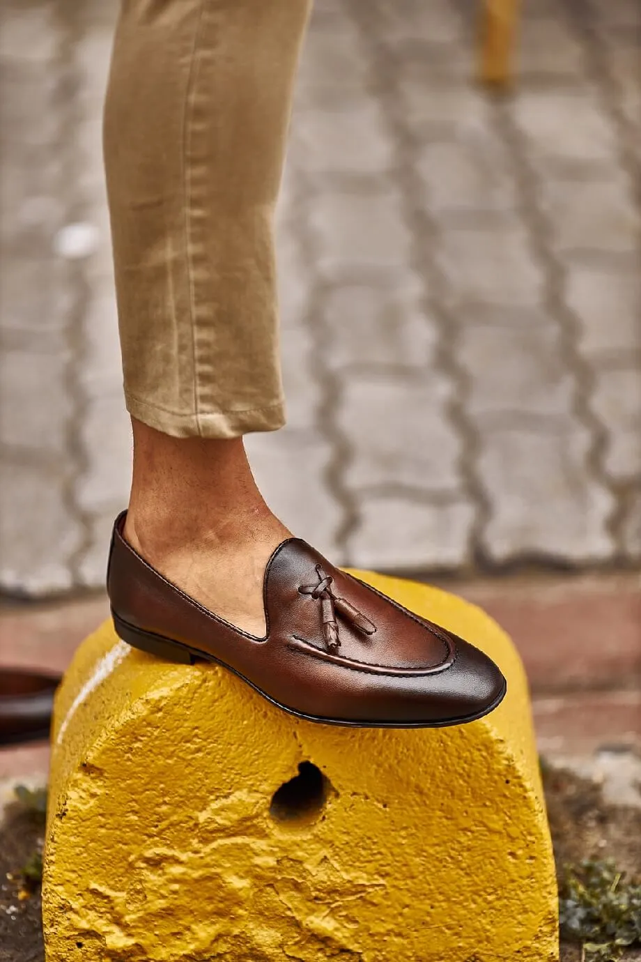 Kenk Brown Tassel Loafers