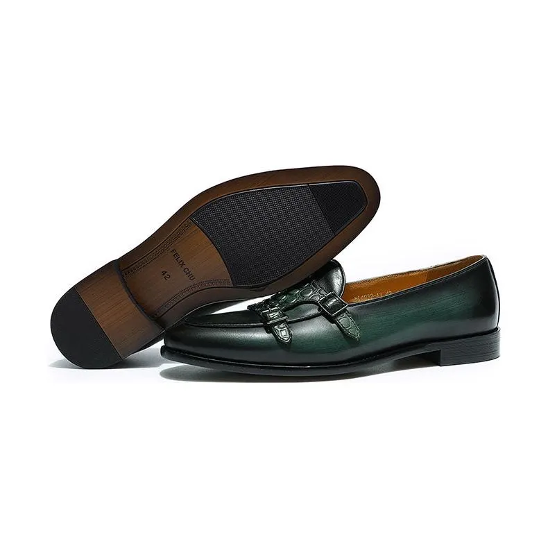 LuxeLeather Exotic Slip-On Loafers