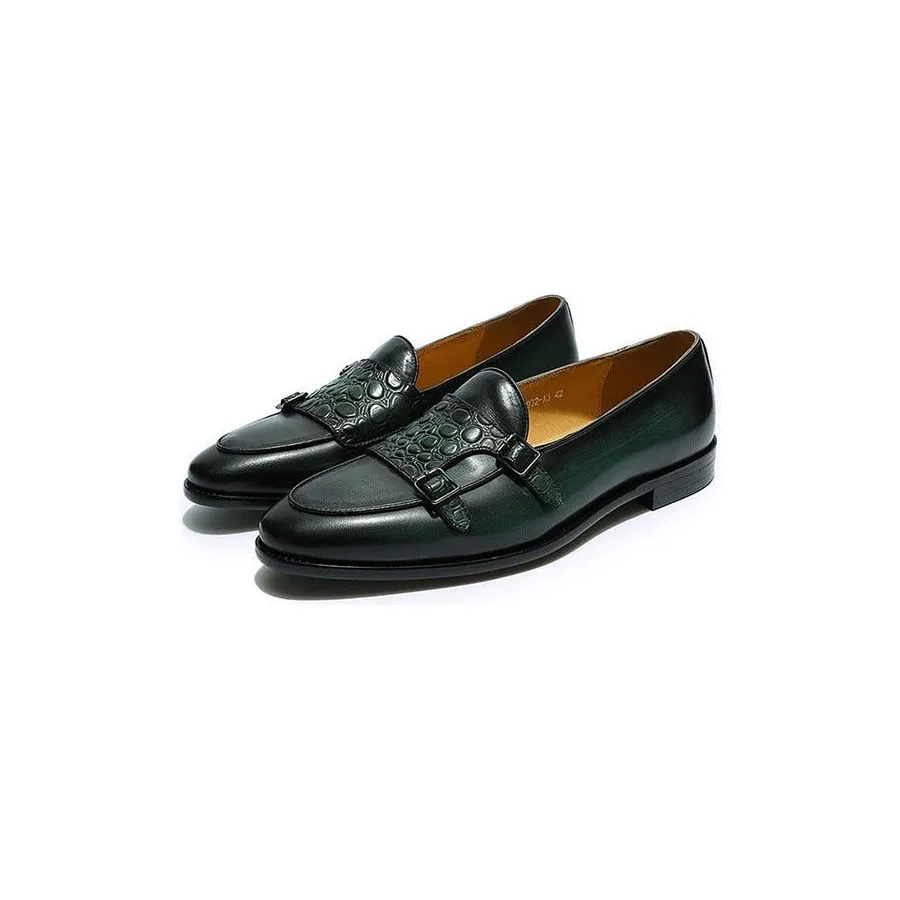 LuxeLeather Exotic Slip-On Loafers