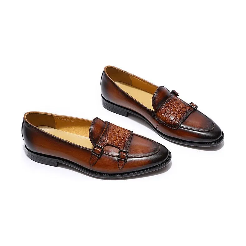 LuxeLeather Exotic Slip-On Loafers