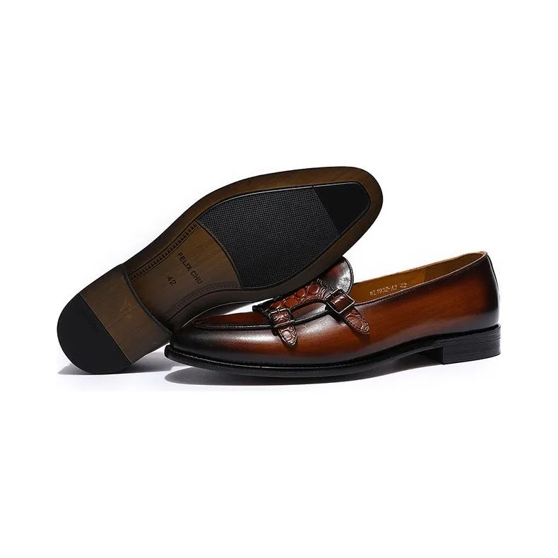 LuxeLeather Exotic Slip-On Loafers