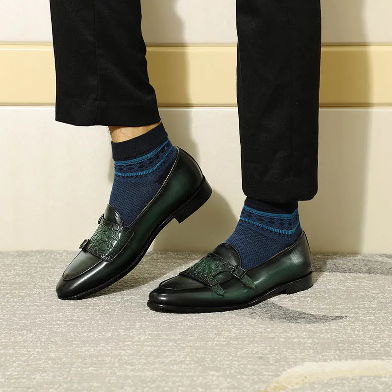 LuxeLeather Exotic Slip-On Loafers