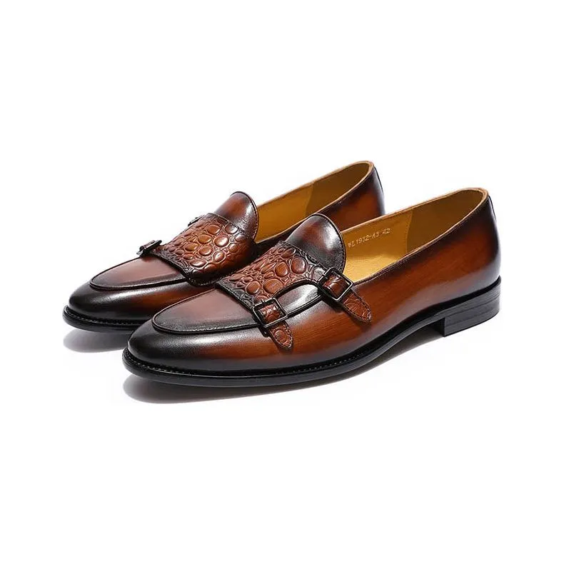 LuxeLeather Exotic Slip-On Loafers