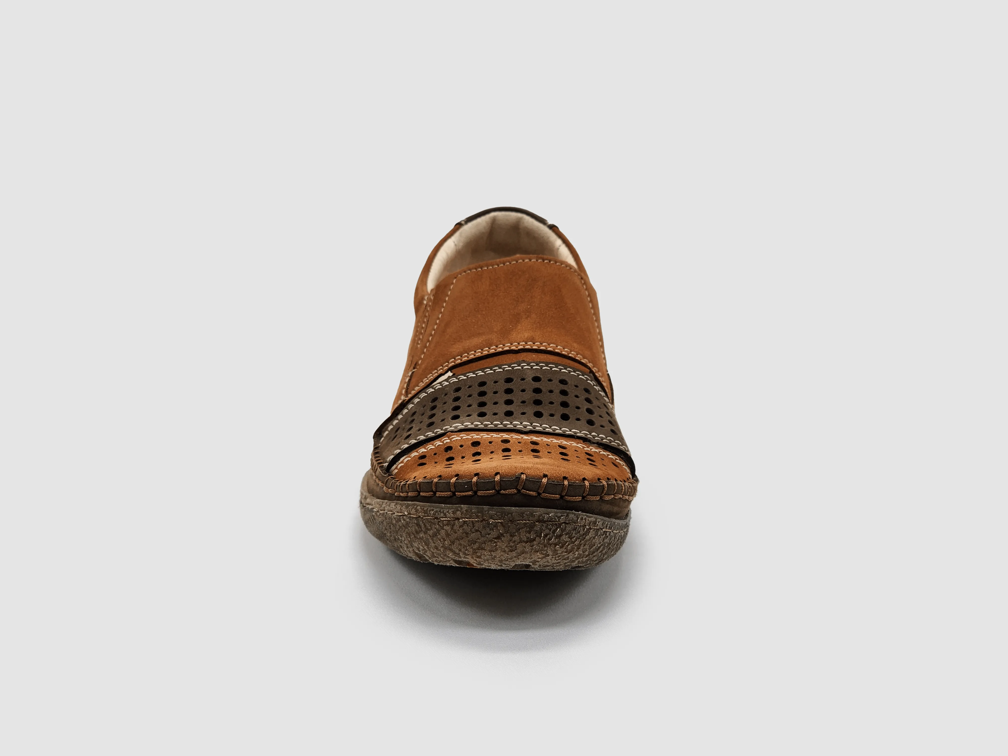 Men's Vacation Leather Sandals - Dark Brown