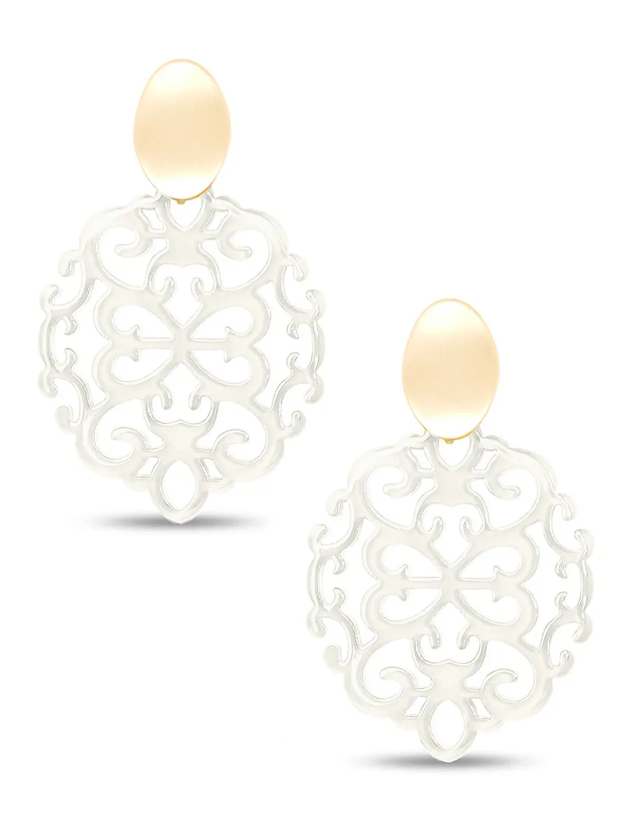 Mia Damask Drop Earring