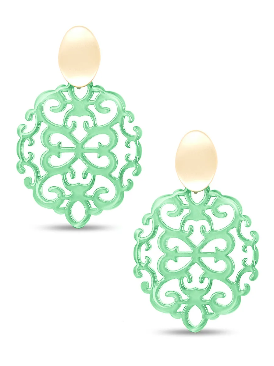 Mia Damask Drop Earring