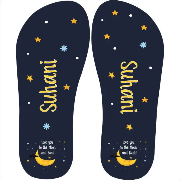 Moon and Back © Personalized Flip Flops for Wife