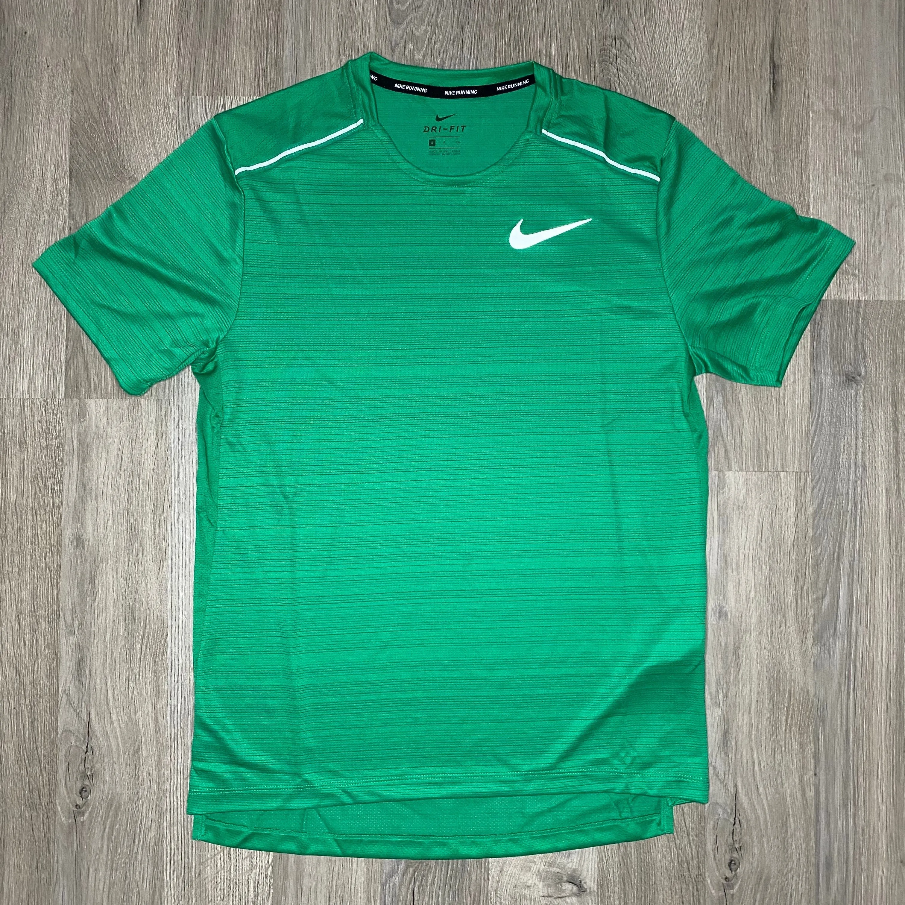 Nike Miler & Dri-Fit Set - Tee & Shorts - Green / Grey