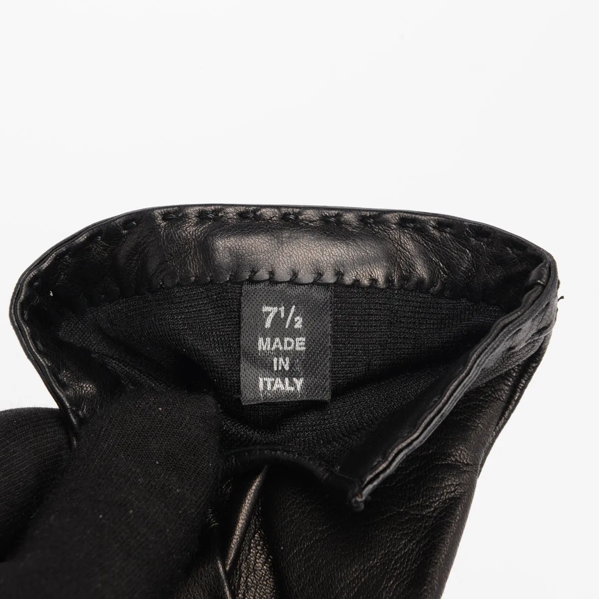 Prada Black Lambskin Logo Gloves