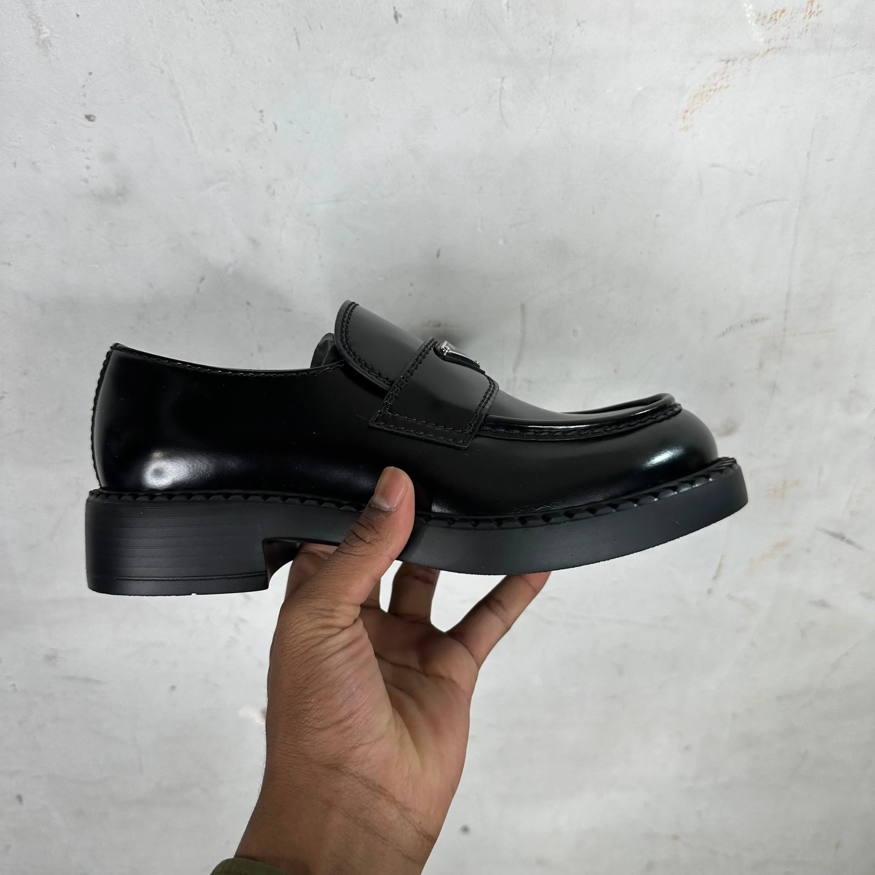 Prada Black Leather Loafers