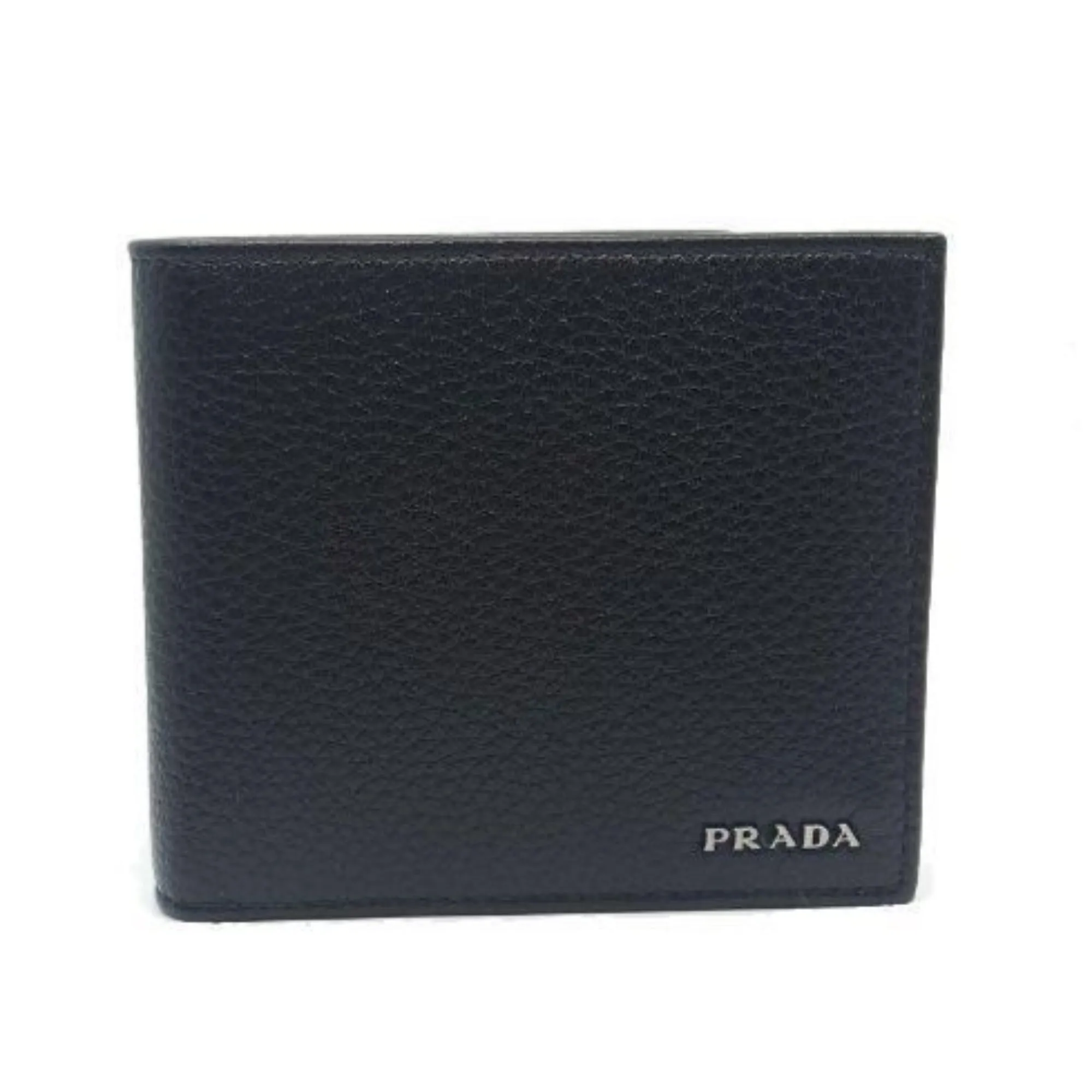 Prada Mens Bifold Nero Black Vitello Grain Leather Wallet