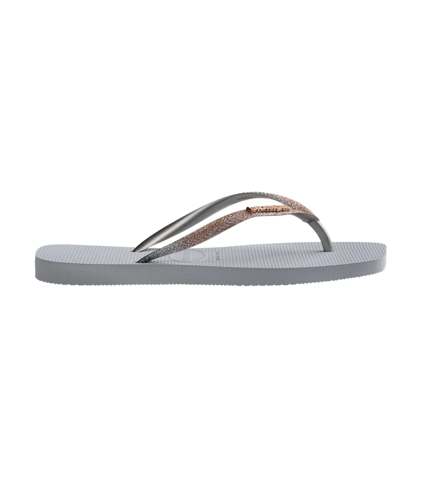 Slim Square Glitter Flip Flops Ice Gray