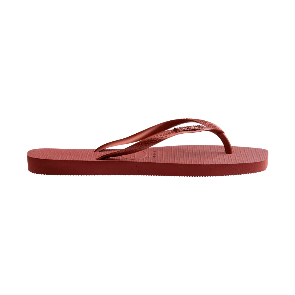 Slim Square Logo Metallic Flip Flops