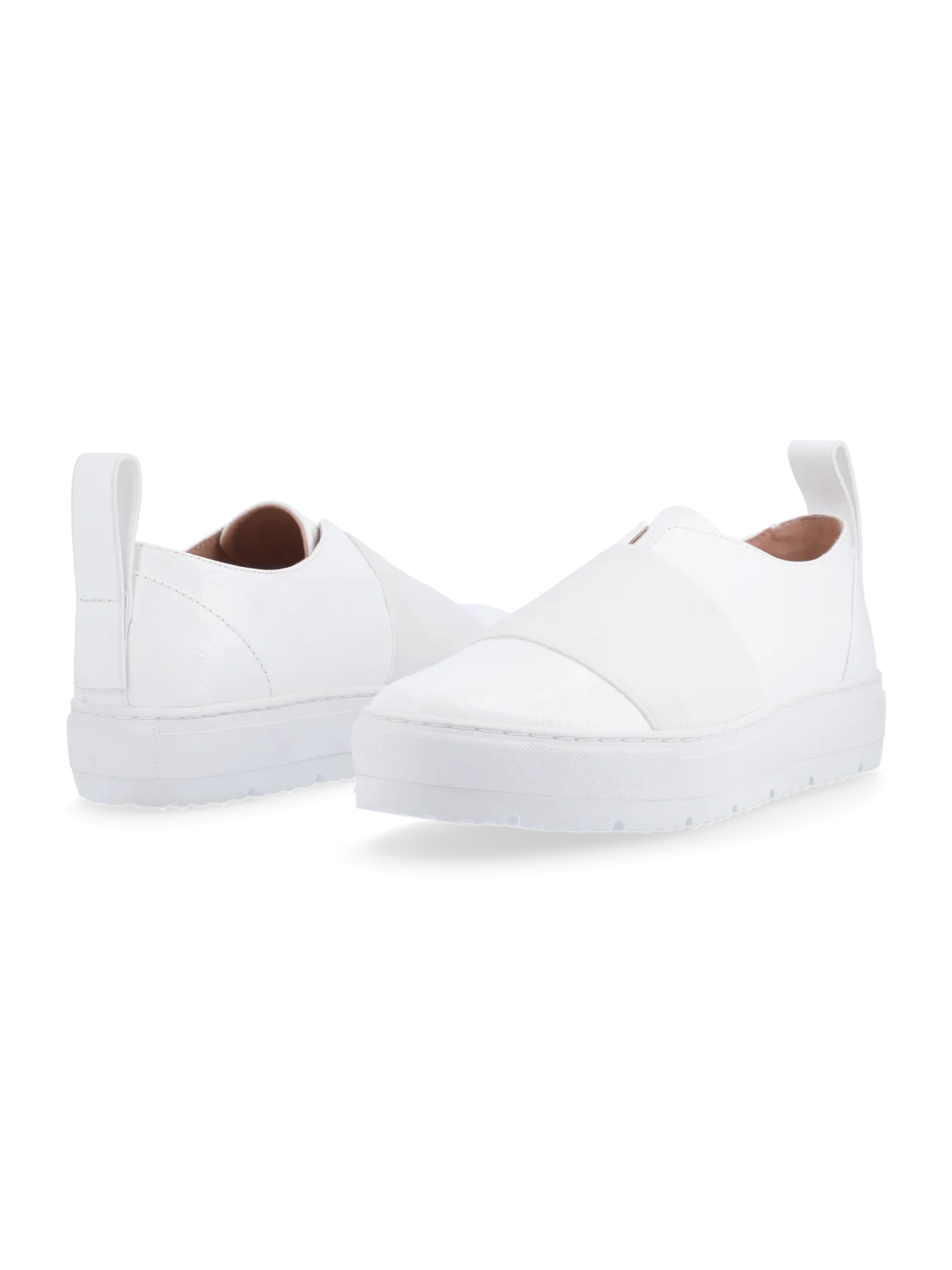 slip-on leather platform sneakers