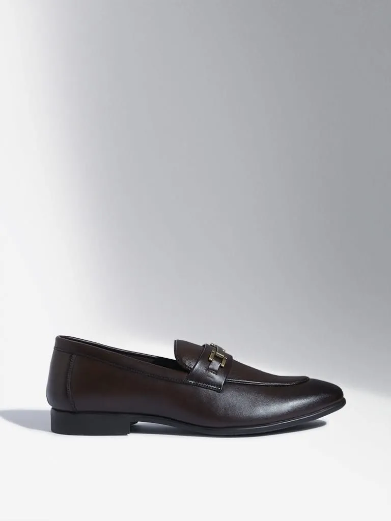 SOLEPLAY Brown Chain Design Loafers