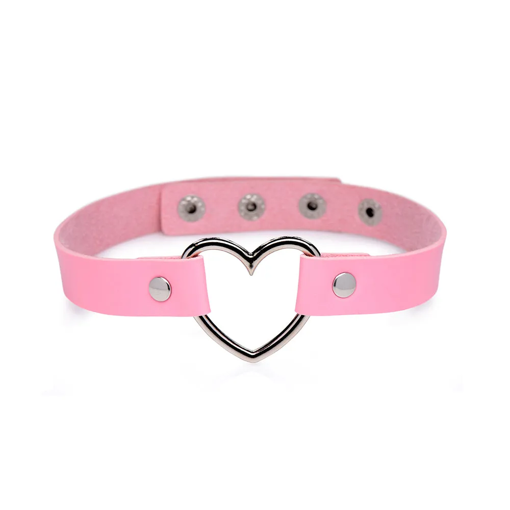 Sweet Heart Chrome Heart Choker Pink