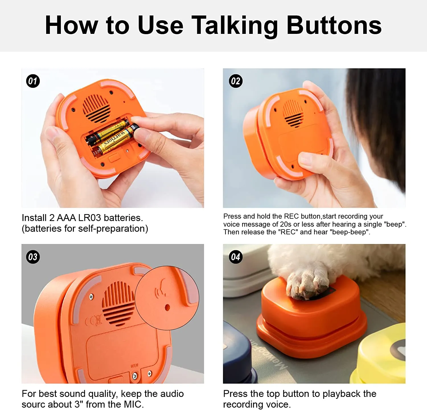 Talking Dog Buttons Toy