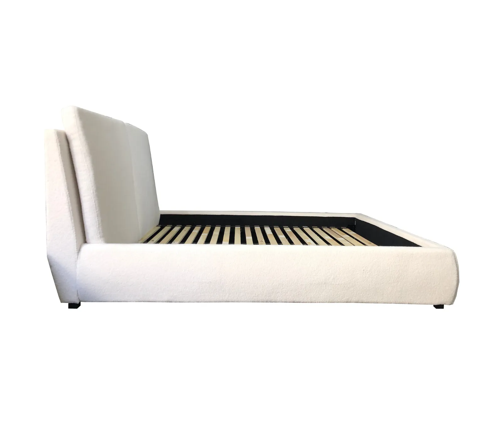 Teddy Upholstered King Bed - Cream Boucle