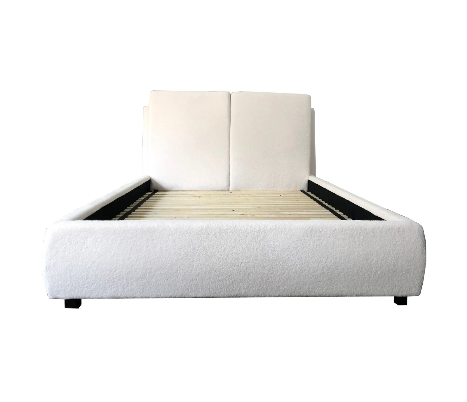 Teddy Upholstered King Bed - Cream Boucle