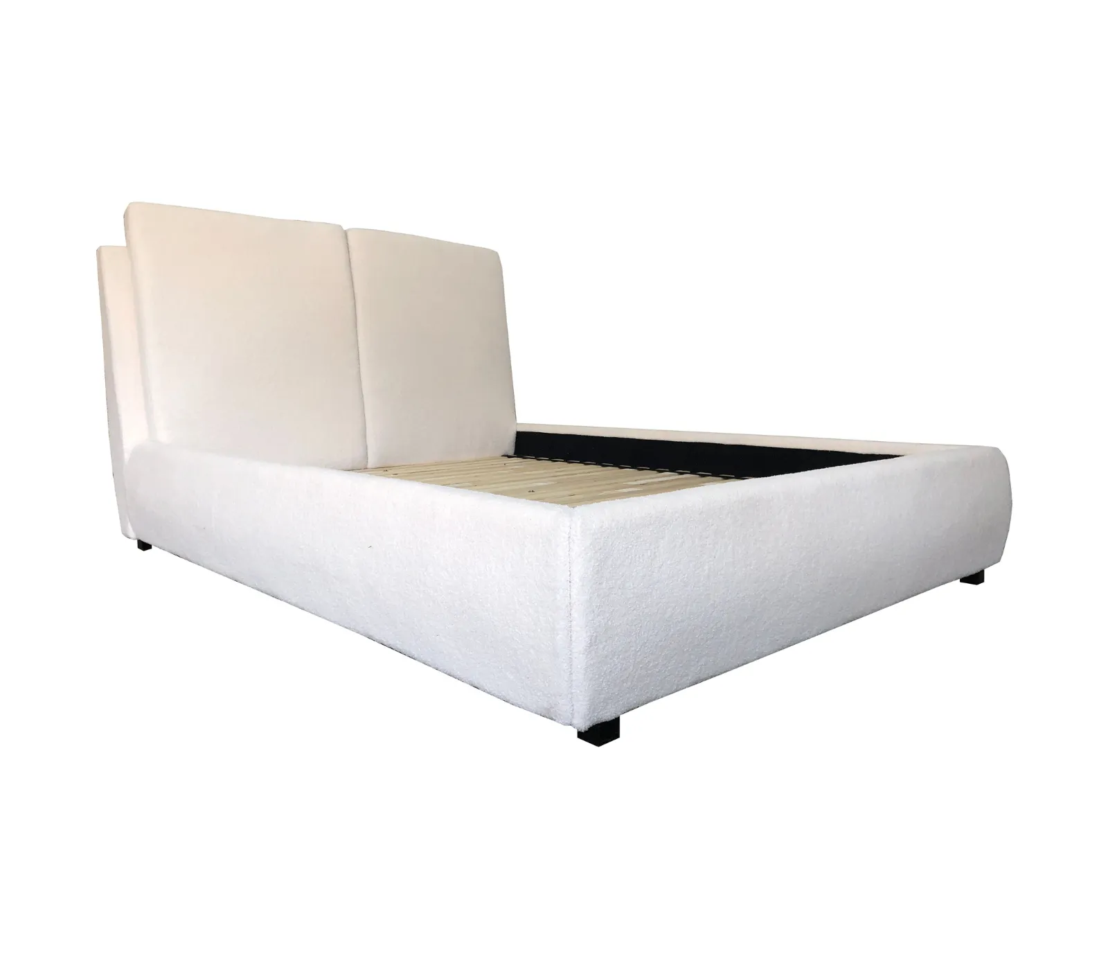 Teddy Upholstered King Bed - Cream Boucle