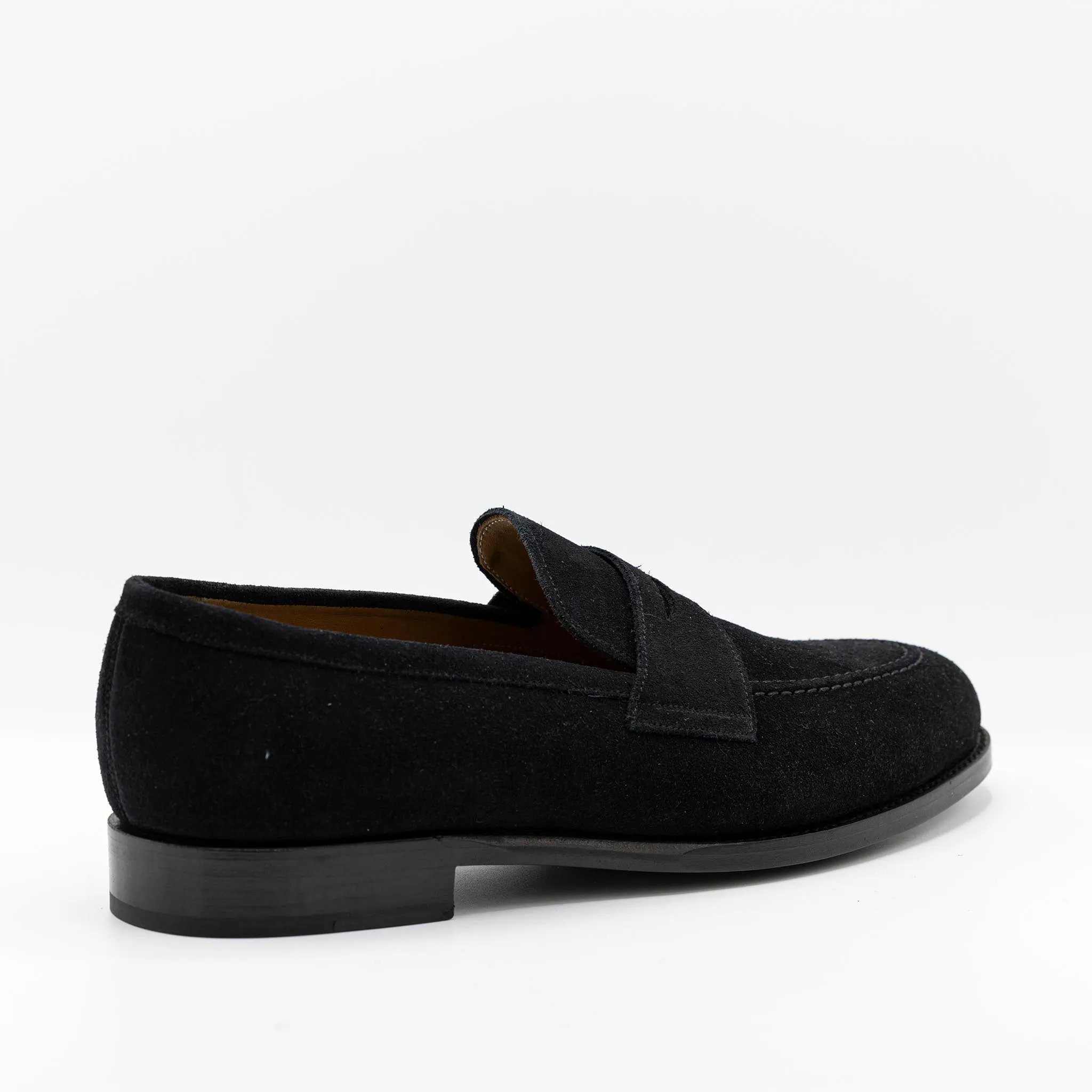 The Penny Loafer in Black Suede