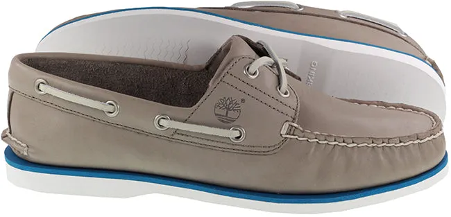 Timberland Boots Mens 2 Eye Classic Boat Shoe Mid Grey