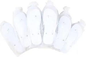 Wedding Party Glitter Flip Flops 10 Pack all Size UK 5-6 White in Organza bags