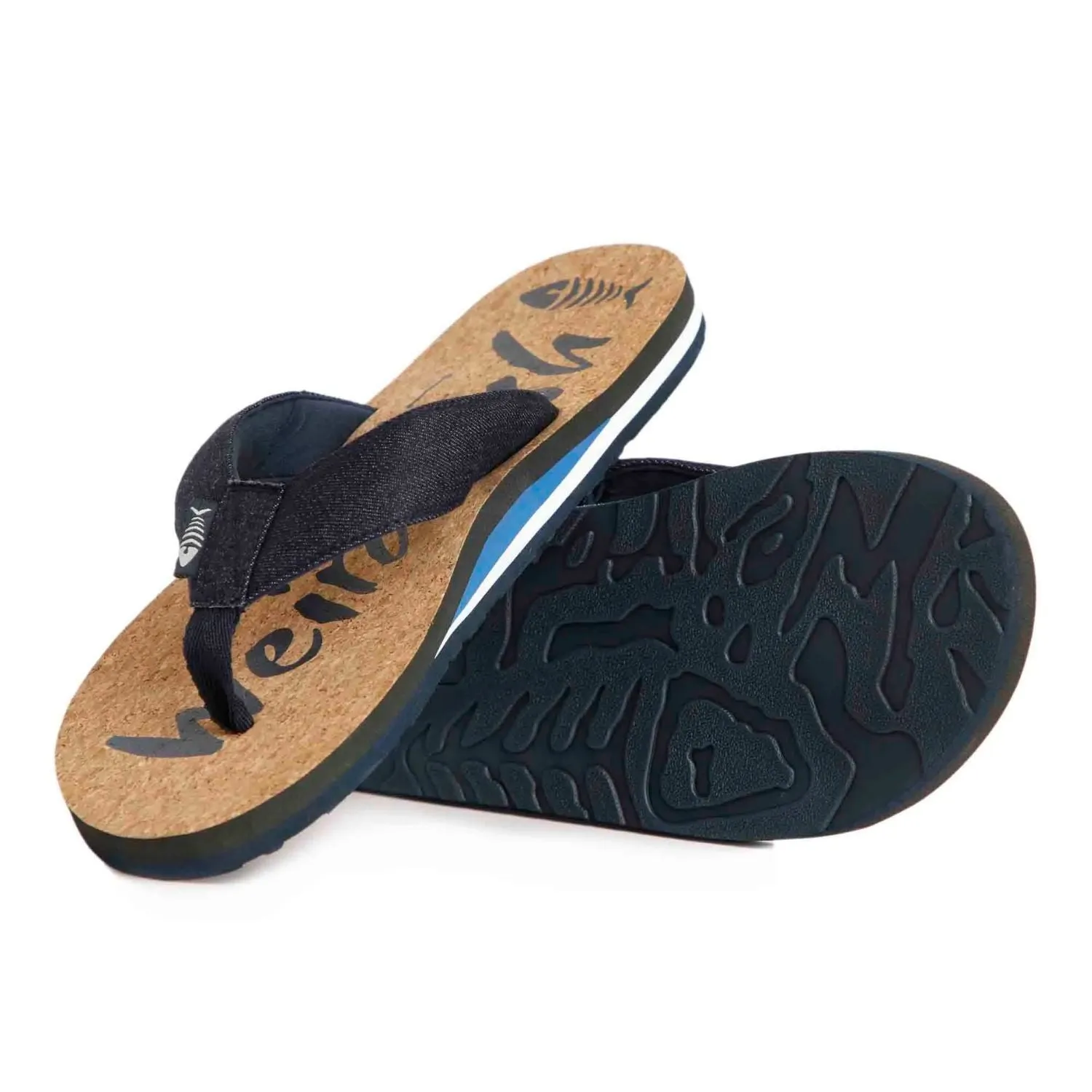 Weird Fish 11 Denim Corkham Cork Effect Men's Flip Flop